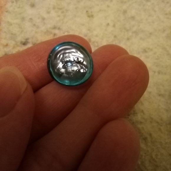 3 aqua-like colored checkers pieces 2 big 1 small - Picture 5 of 7